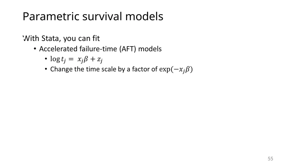 Survival analysis using Stata Gabriela Ortiz 1 - slide 55 of 83