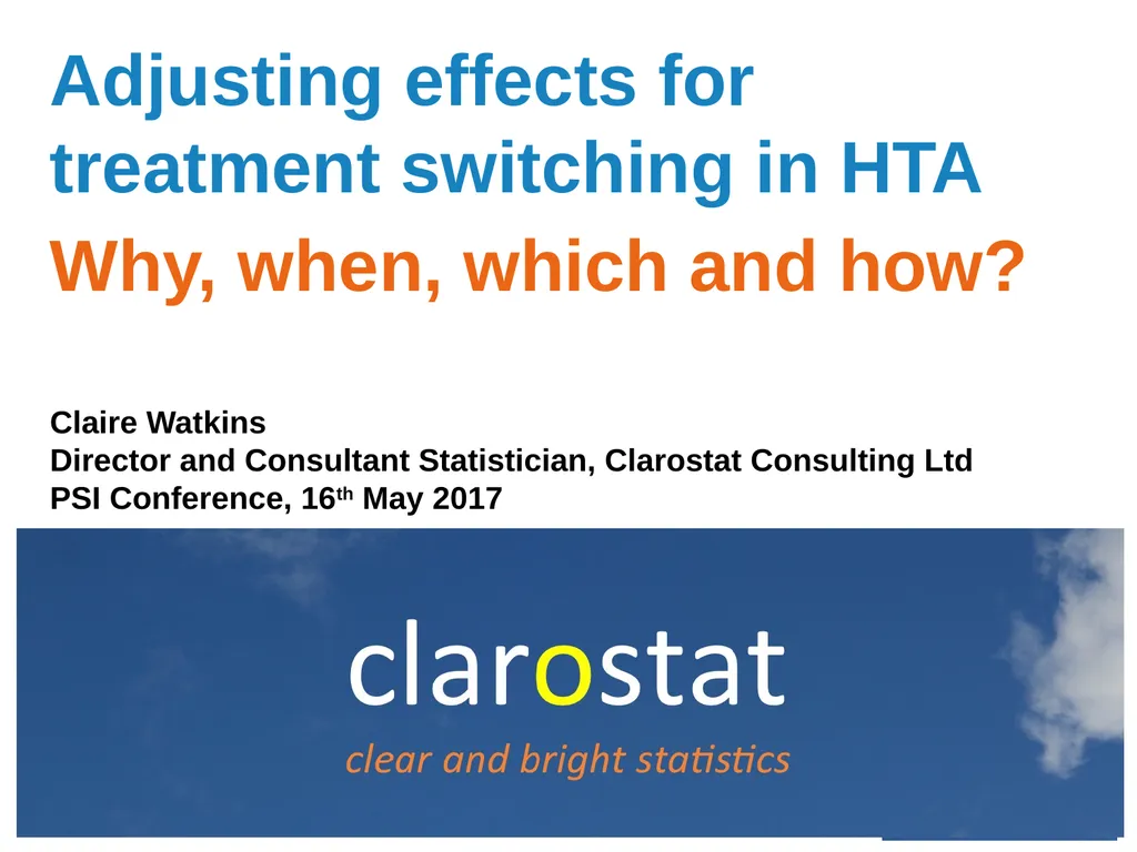 Adjusting effects for treatment switching in HTA - slide 1 of 20