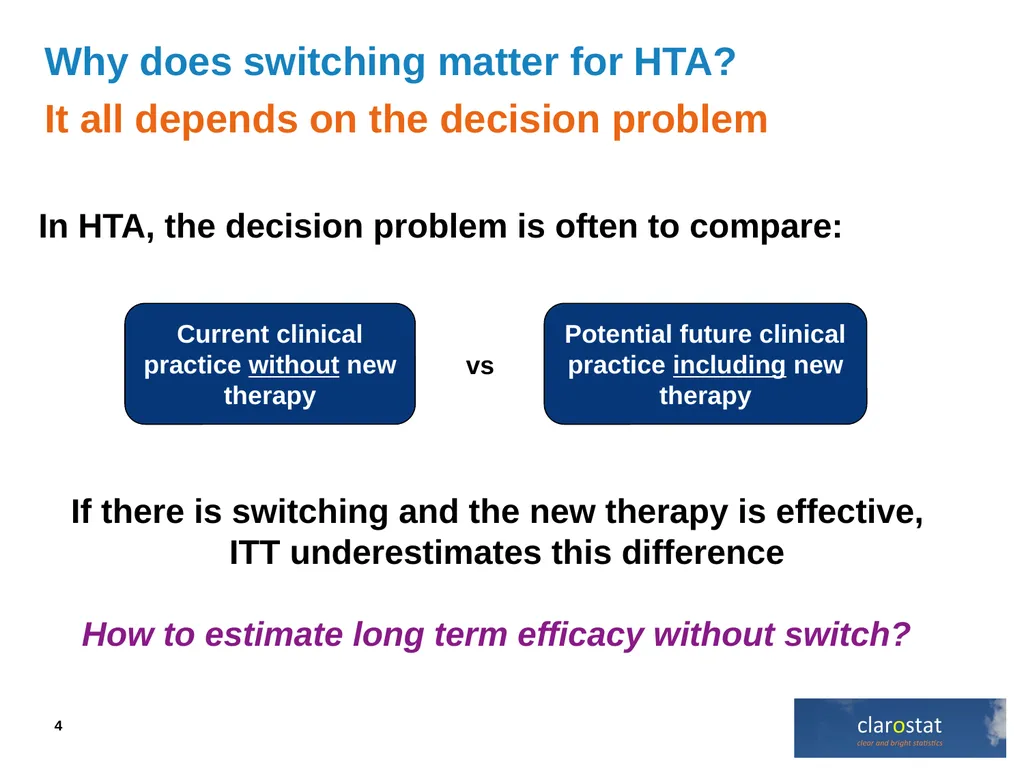 Adjusting effects for treatment switching in HTA - slide 4 of 20