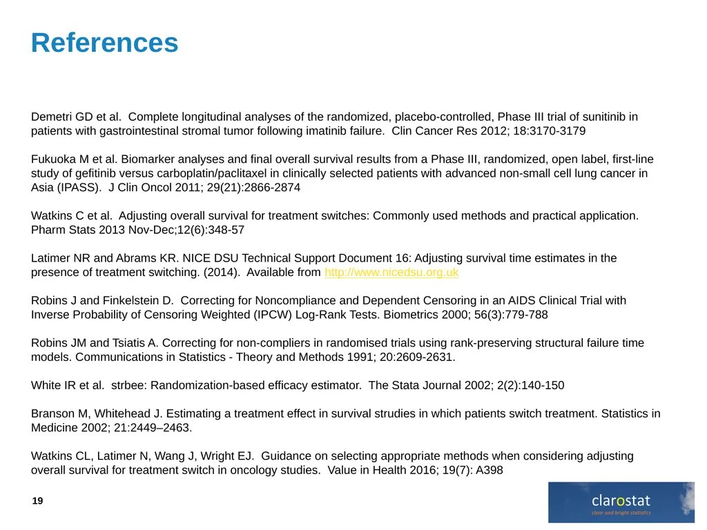 Adjusting effects for treatment switching in HTA - slide 19 of 20