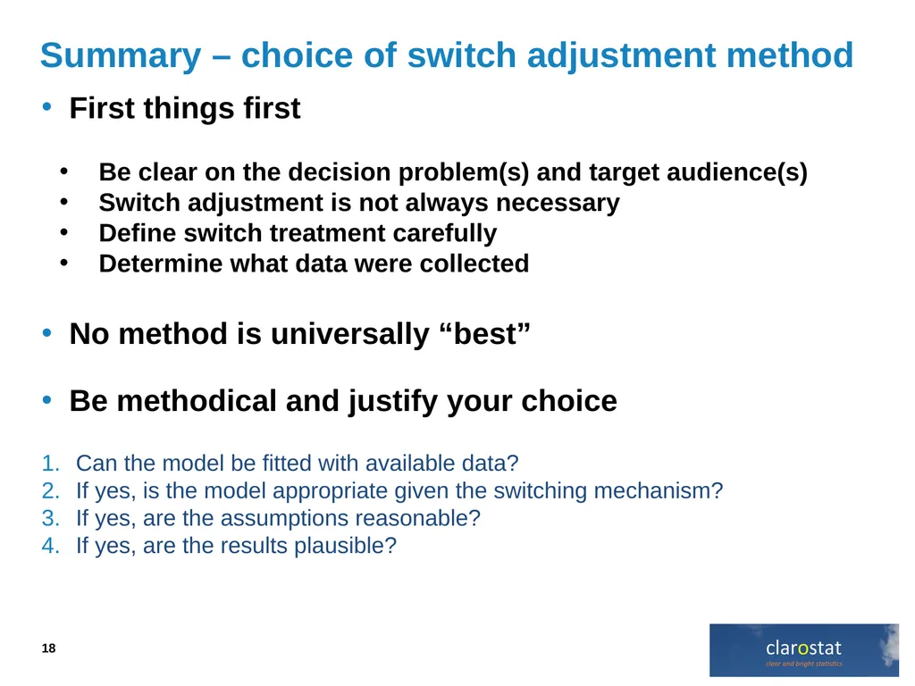 Adjusting effects for treatment switching in HTA - slide 18 of 20