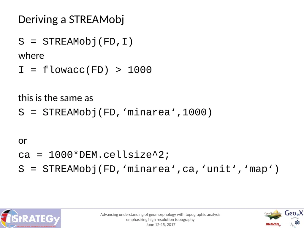Stream network analysis Wolfgang Schwanghart - slide 5 of 9