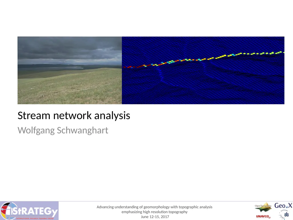 Stream network analysis Wolfgang Schwanghart - slide 1 of 9