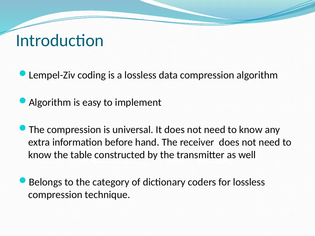Stream Codes for Data Compression Yehong, Wang - slide 50 of 71