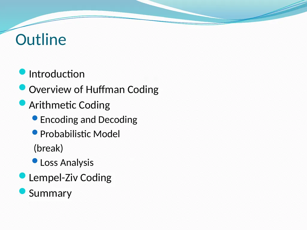 Stream Codes for Data Compression Yehong, Wang - slide 2 of 71