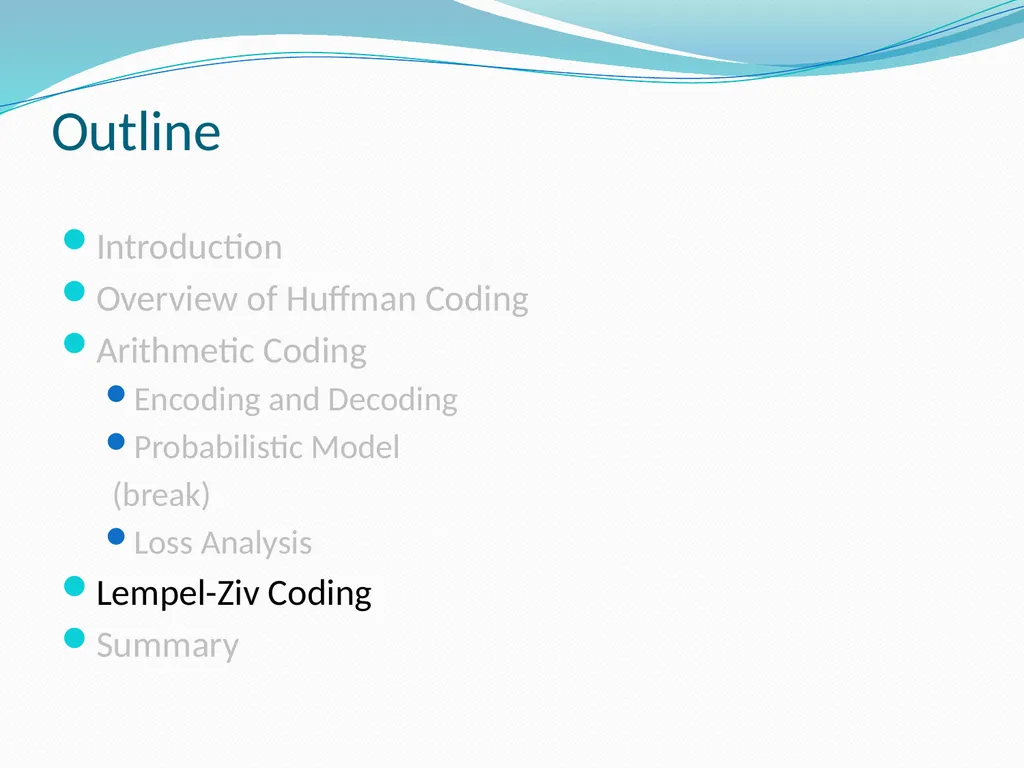 Stream Codes for Data Compression Yehong, Wang - slide 49 of 71