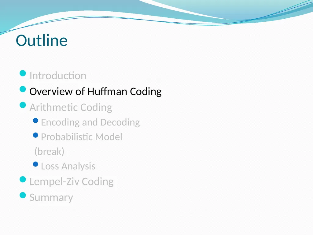 Stream Codes for Data Compression Yehong, Wang - slide 5 of 71