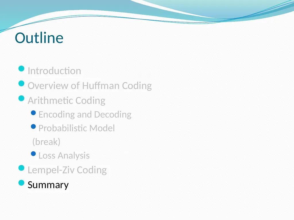 Stream Codes for Data Compression Yehong, Wang - slide 67 of 71