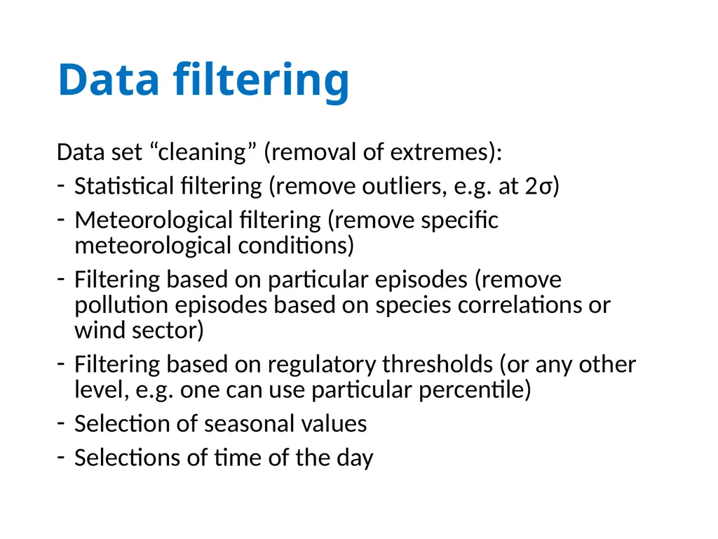 Topic 3: Meteorology and data filtering Issues How - slide 13 of 16