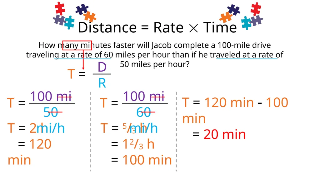 Distance = Rate  Time Lindsay starts at the peak - slide 4 of 4