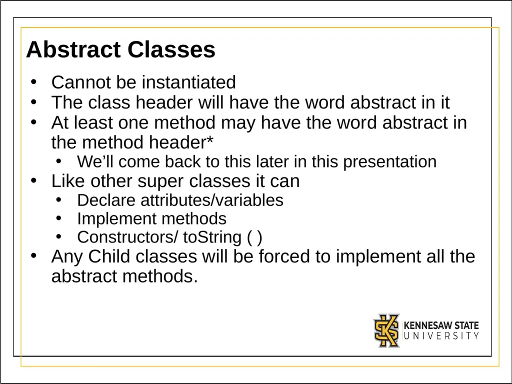 Module 3 - Part 3 Abstract Classes Introduction - slide 6 of 16