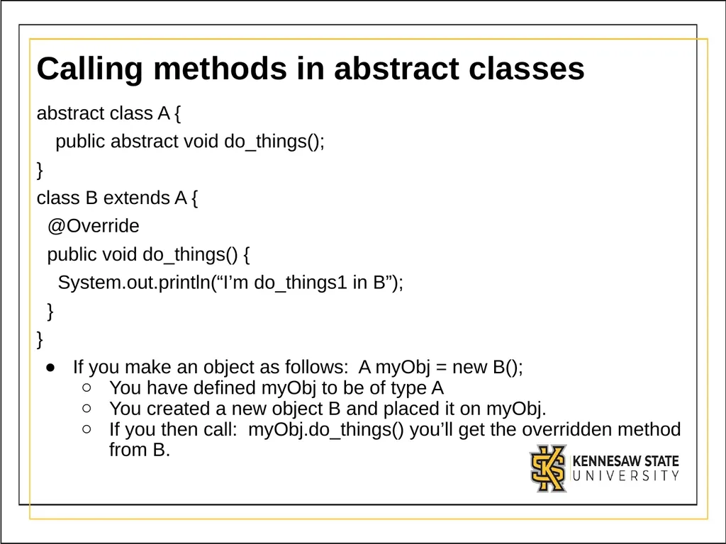 Module 3 - Part 3 Abstract Classes Introduction - slide 14 of 16