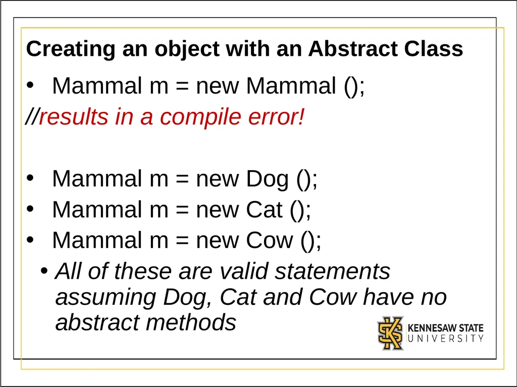 Module 3 - Part 3 Abstract Classes Introduction - slide 11 of 16