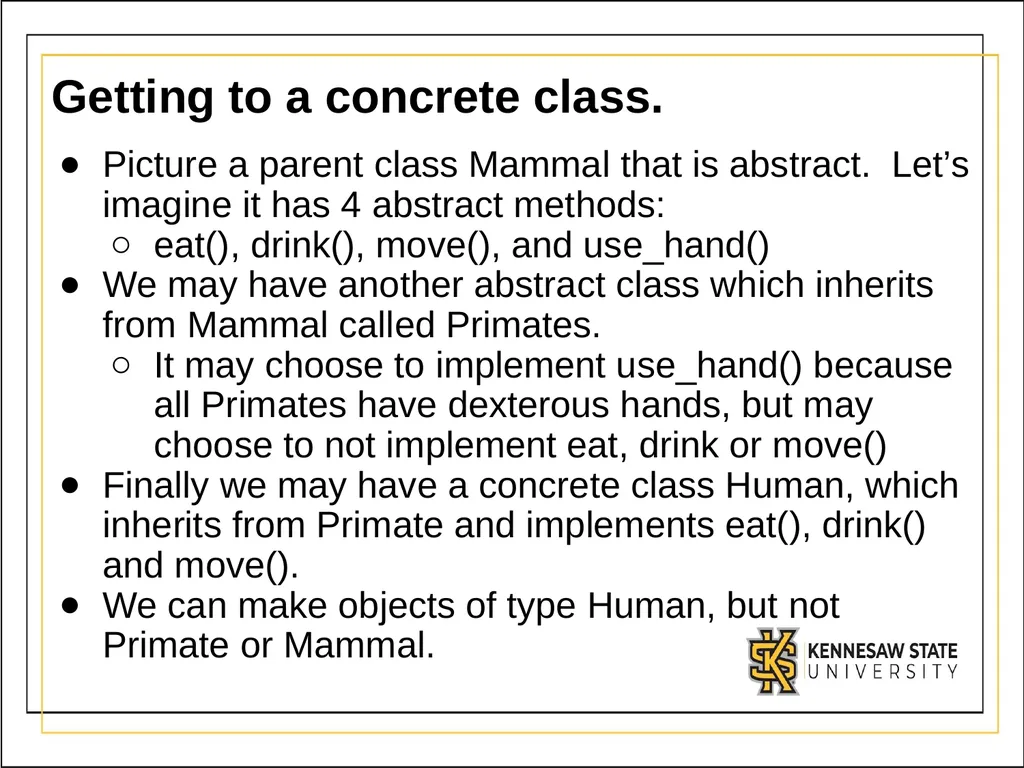 Module 3 - Part 3 Abstract Classes Introduction - slide 9 of 16
