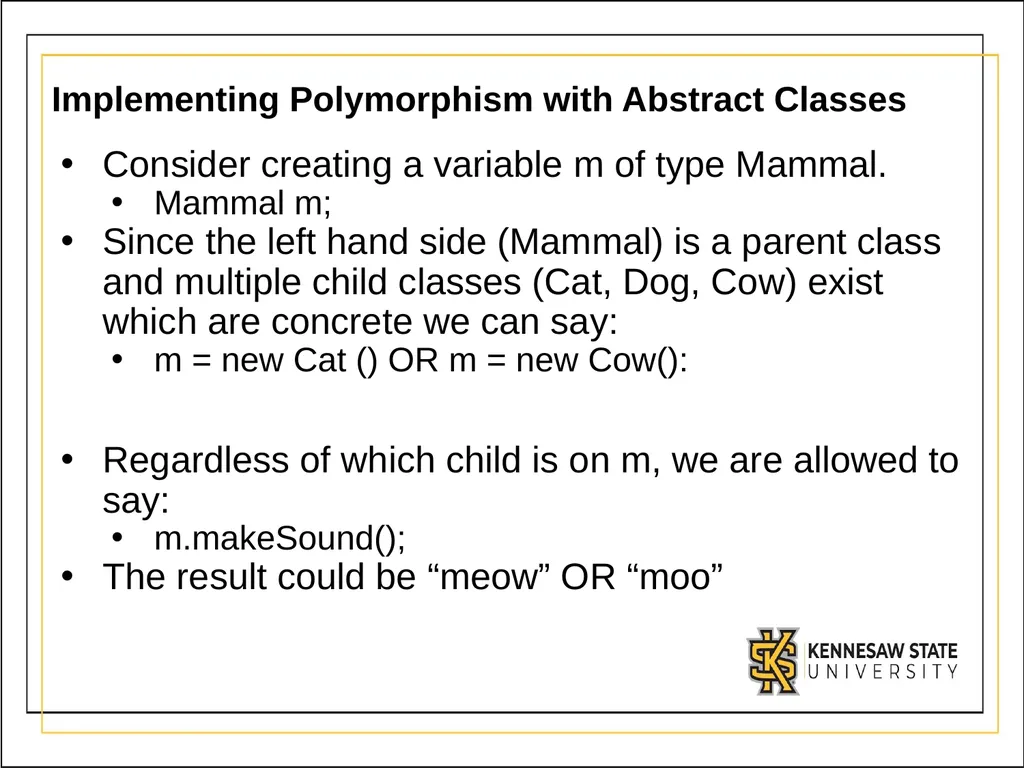 Module 3 - Part 3 Abstract Classes Introduction - slide 13 of 16