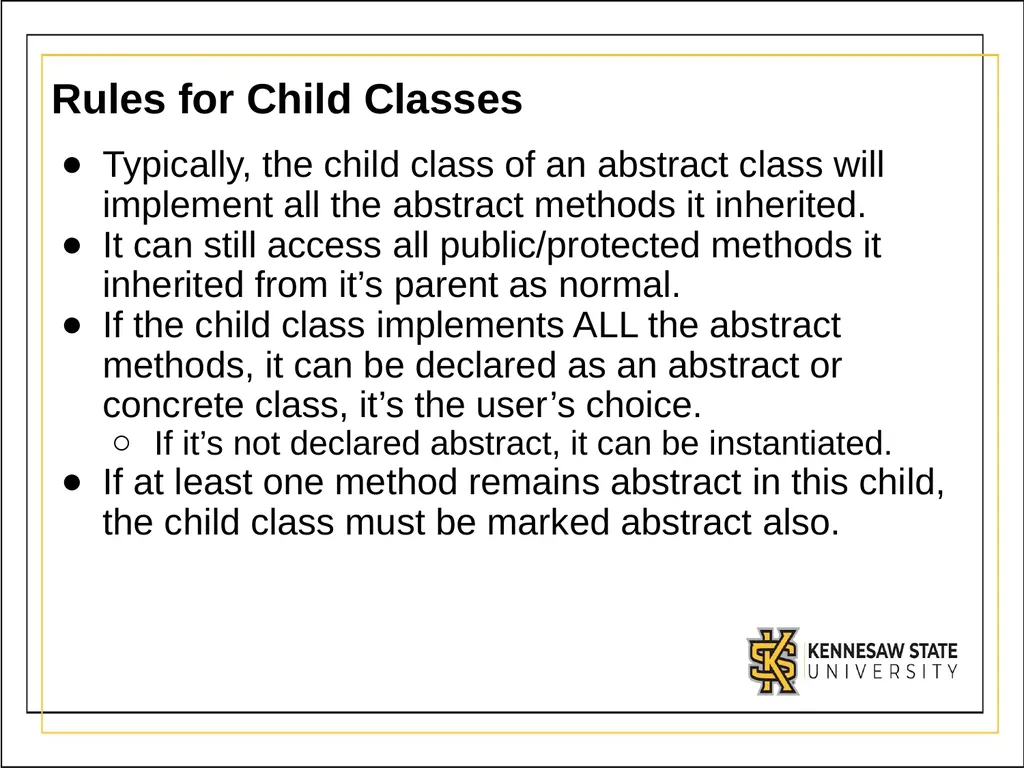 Module 3 - Part 3 Abstract Classes Introduction - slide 8 of 16