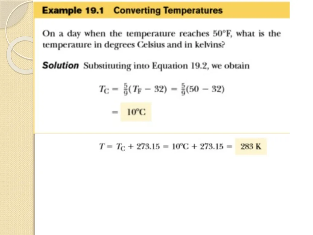 Phys 110 Chapter 19 Temperature LECTURE OUTLINE - slide 9 of 12