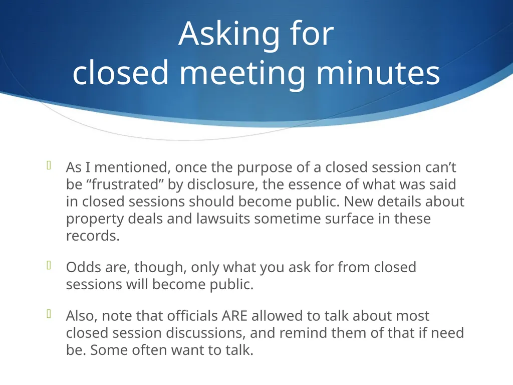 Behind the Door Getting inside closed government - slide 13 of 16