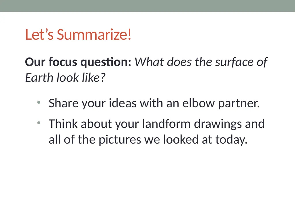 Earth’s Changing Surface Lesson 1A What Does the - slide 14 of 16