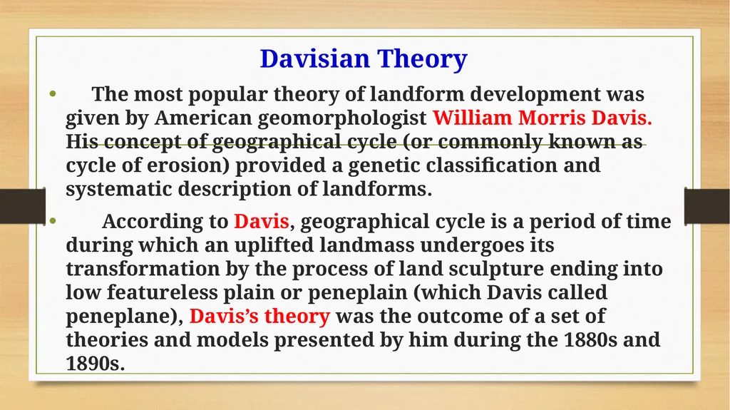 APPLIED GEOMORPHOLOGY SLOPE DEVELOPMENT THEORIES - slide 23 of 27