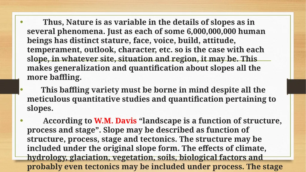 APPLIED GEOMORPHOLOGY SLOPE DEVELOPMENT THEORIES - slide 6 of 27