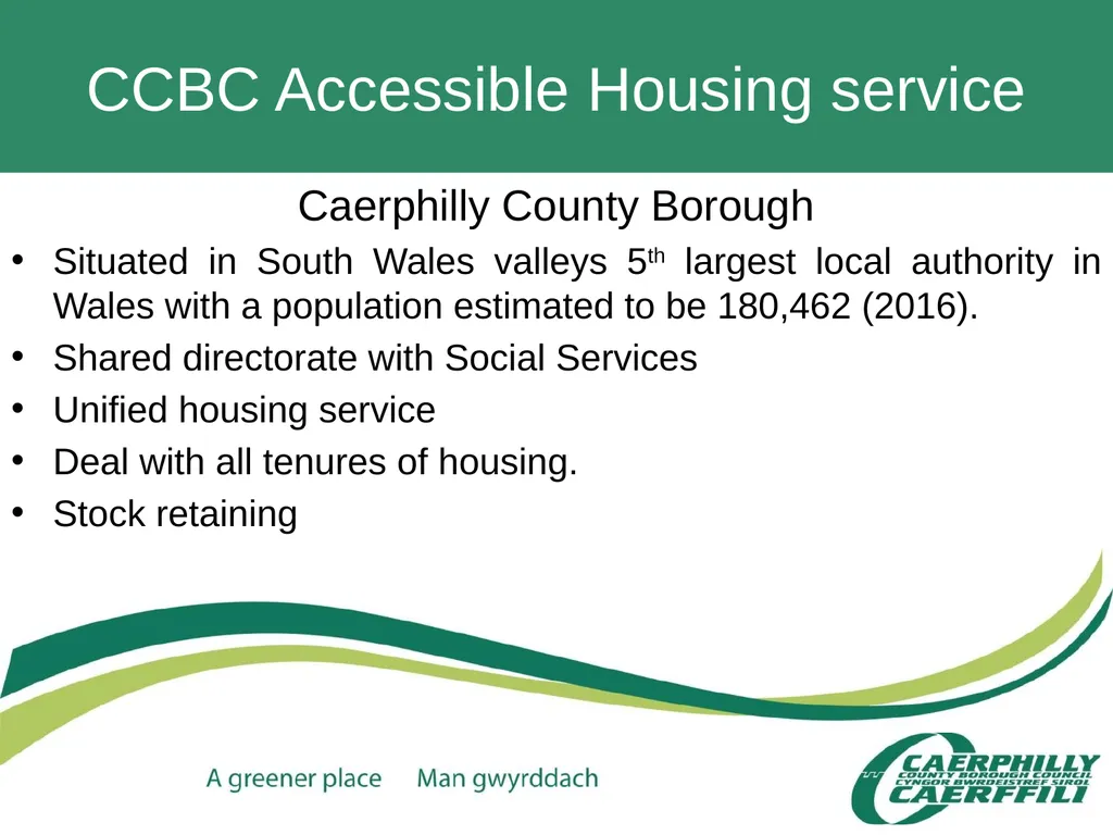 CCBC Accessible Housing Service Claire Davies – - slide 2 of 36