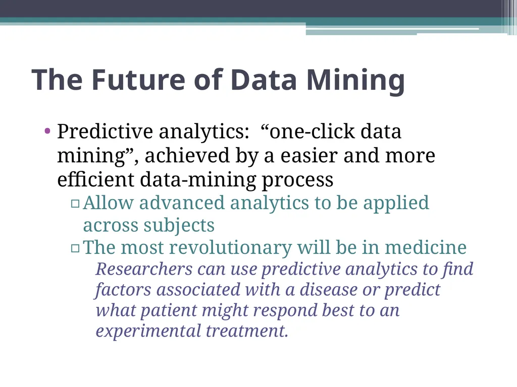 Data Mining and its Application in Marketing and - slide 30 of 34