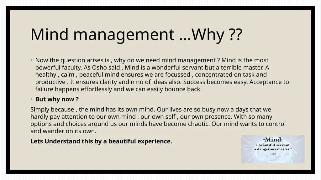 Mind management By CA Aakriti Kohli Brain Vs Mind - slide 4 of 12