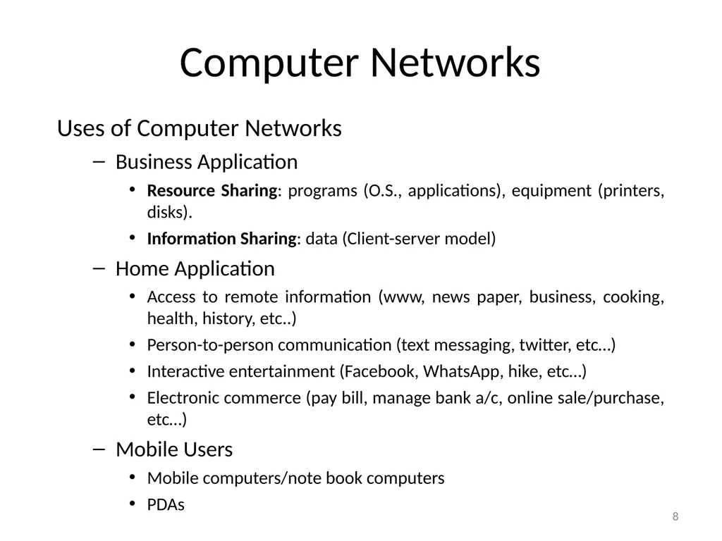 Computer Communication Network TIRUPATI M. GOSKULA - slide 8 of 72