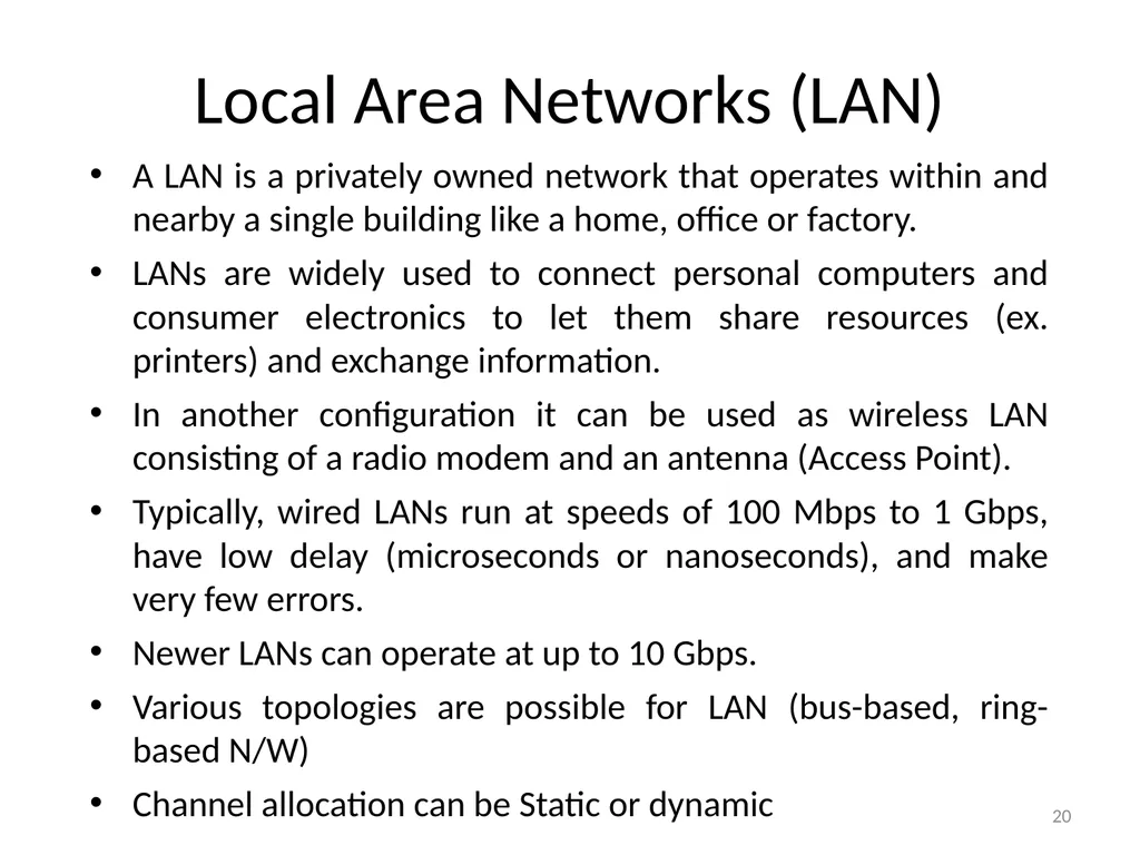 Computer Communication Network TIRUPATI M. GOSKULA - slide 20 of 72