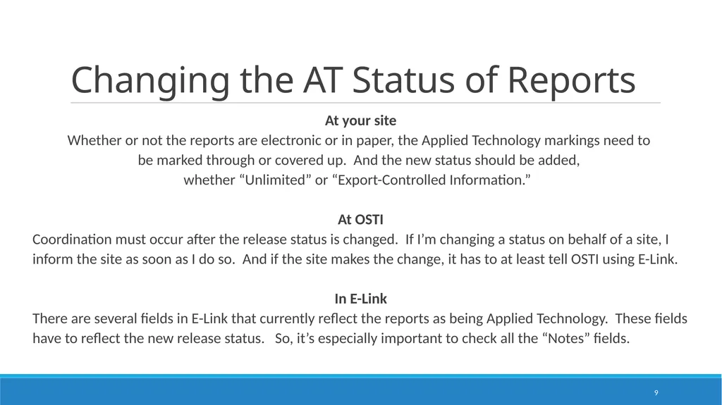Department of Energy Applied Technology Reports - slide 9 of 12