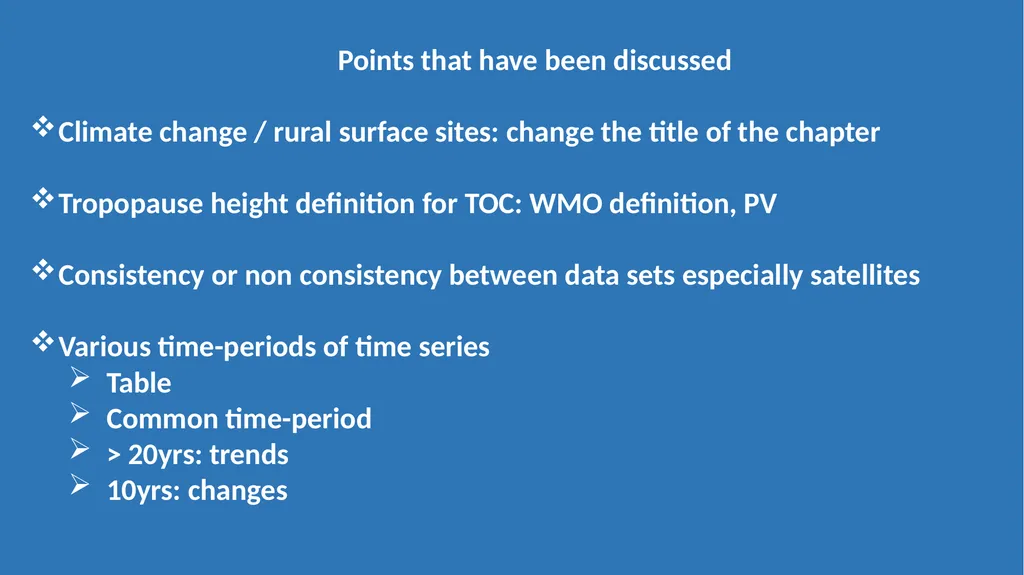 Breakout session – Chapter 6 Present day ozone - slide 10 of 15