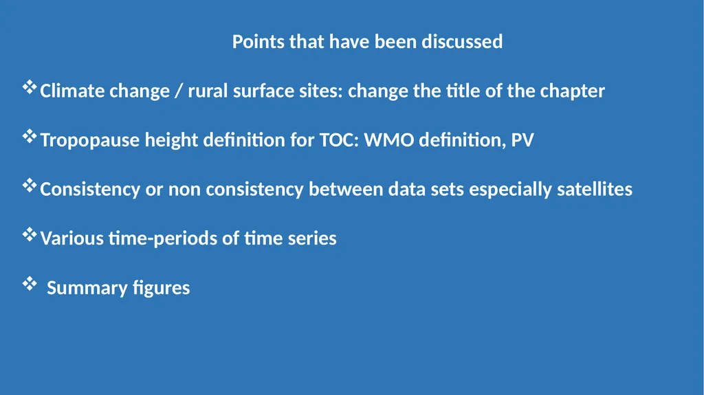 Breakout session – Chapter 6 Present day ozone - slide 11 of 15