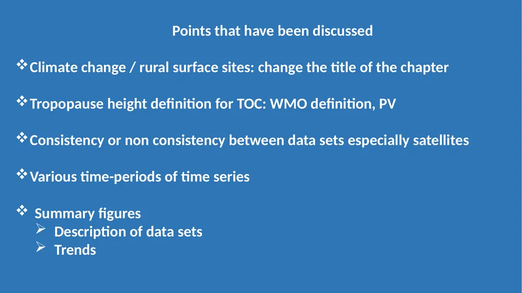 Breakout session – Chapter 6 Present day ozone - slide 12 of 15