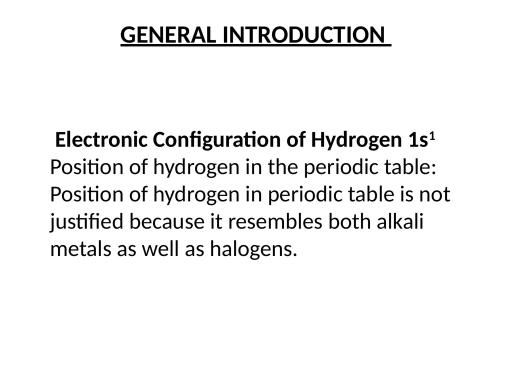 HYDROGEN GENERAL INTRODUCTION Electronic - slide 2 of 29