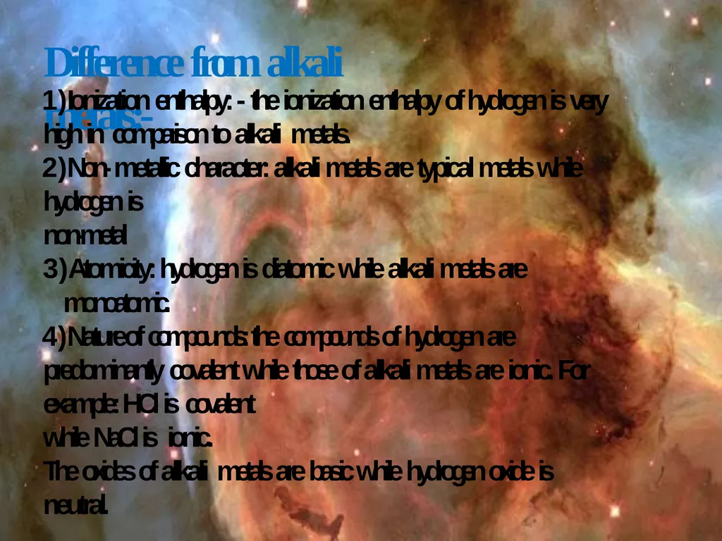 HYDROGEN Position of Hydrogen in Periodic Table - slide 5 of 15