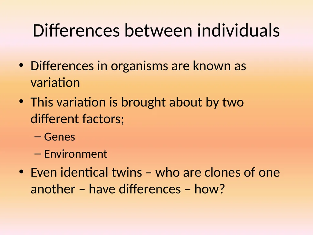 Types of Variation Understanding of variation is - slide 4 of 14