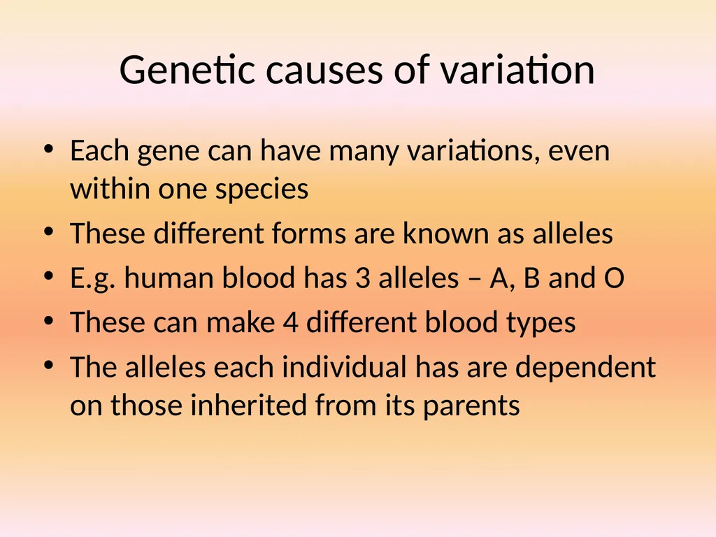 Types of Variation Understanding of variation is - slide 7 of 14