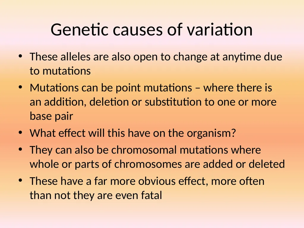 Types of Variation Understanding of variation is - slide 8 of 14