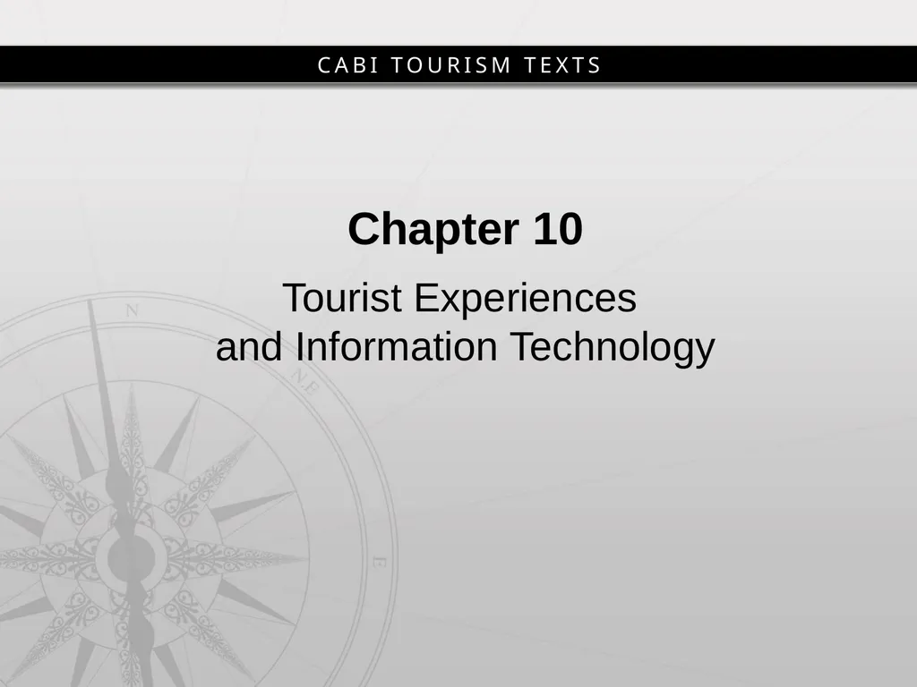 Chapter 10 Tourist Experiences and Information - slide 2 of 22