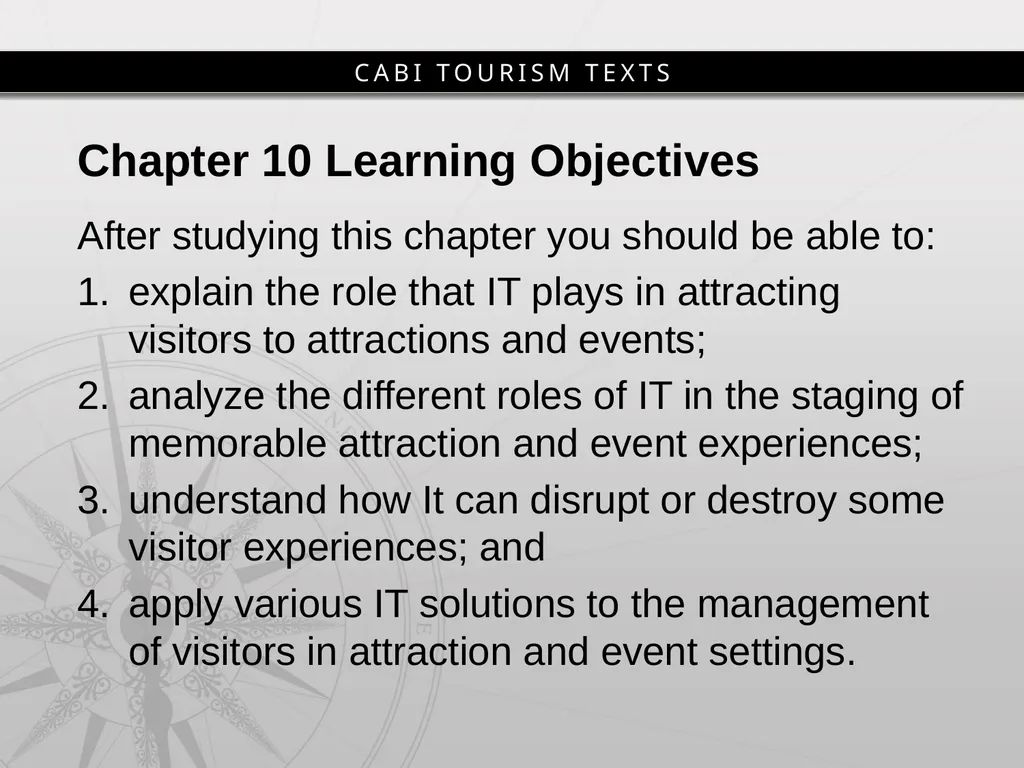 Chapter 10 Tourist Experiences and Information - slide 3 of 22