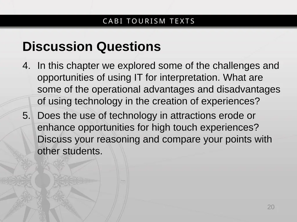 Chapter 10 Tourist Experiences and Information - slide 20 of 22