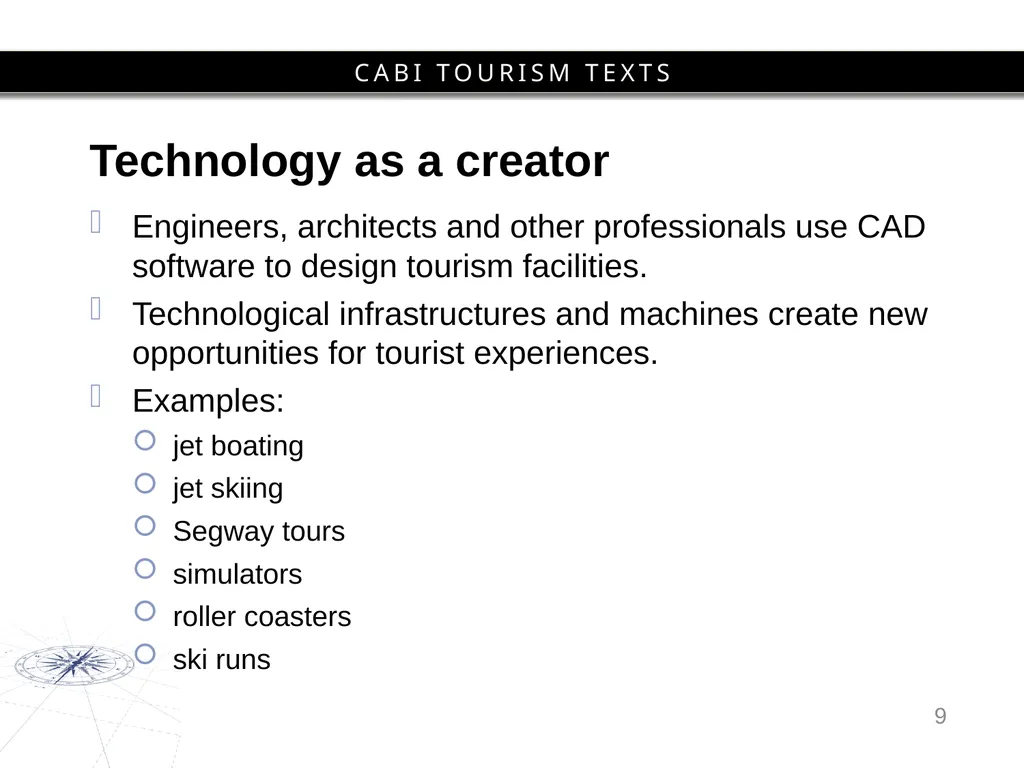 Chapter 10 Tourist Experiences and Information - slide 9 of 22