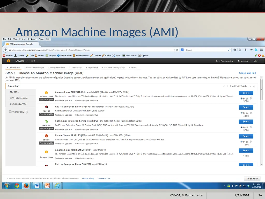 Amazon Web Services (aws) B. Ramamurthy - slide 26 of 31