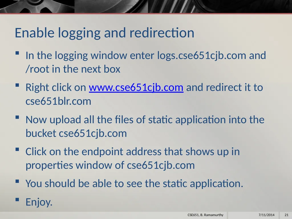 Amazon Web Services (aws) B. Ramamurthy - slide 21 of 31