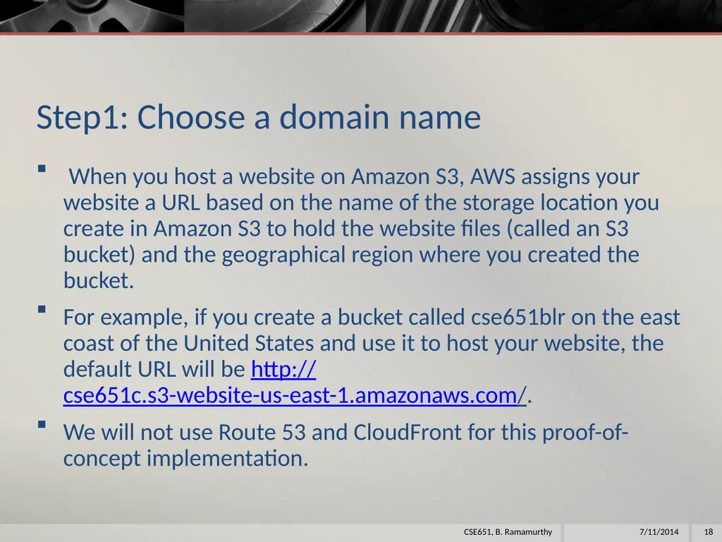 Amazon Web Services (aws) B. Ramamurthy - slide 18 of 31