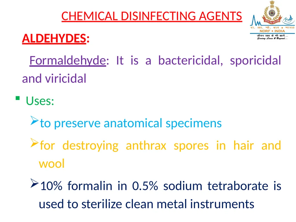 STERILIZATION OF INSTRUMENT & DISINFECTING METHOD - slide 20 of 44