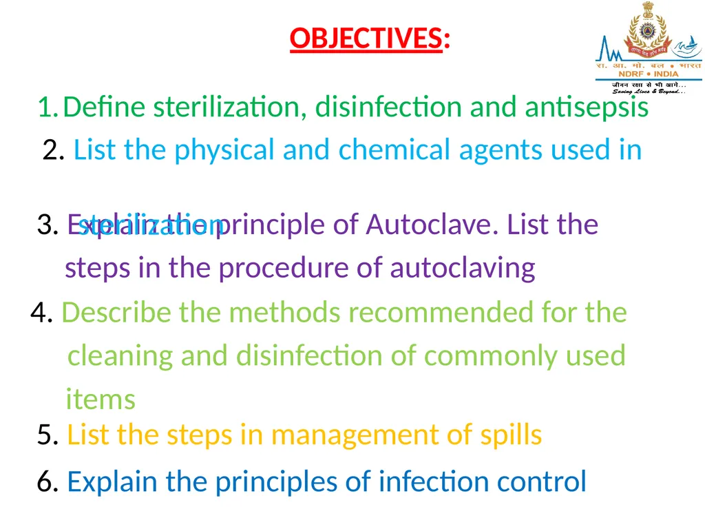STERILIZATION OF INSTRUMENT & DISINFECTING METHOD - slide 2 of 44
