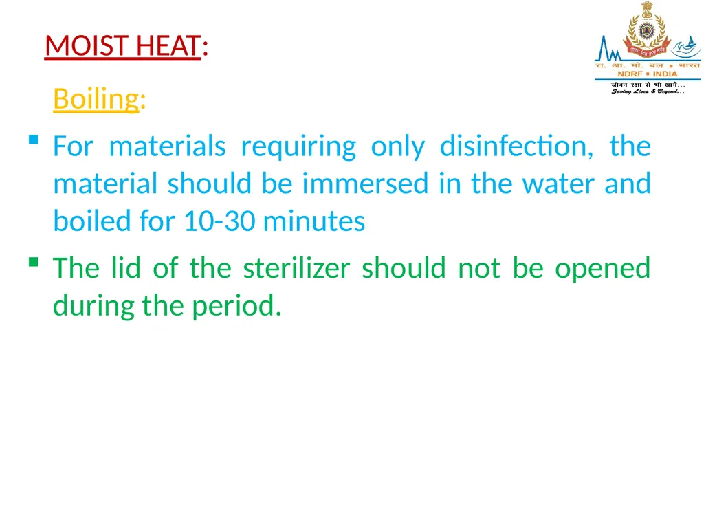 STERILIZATION OF INSTRUMENT & DISINFECTING METHOD - slide 11 of 44