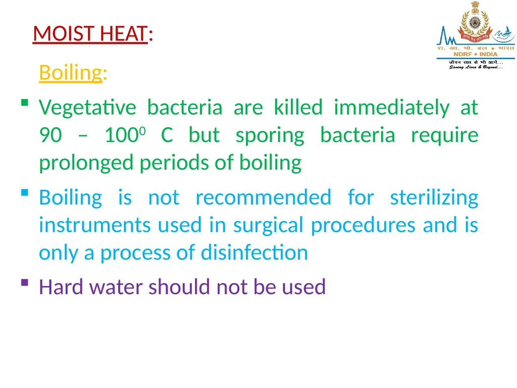 STERILIZATION OF INSTRUMENT & DISINFECTING METHOD - slide 10 of 44